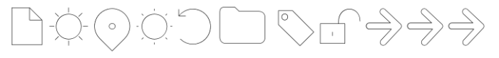 Antipasto Pro Icons Hairline Font UPPERCASE