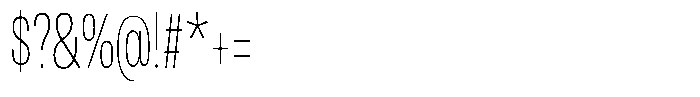 Antre Extra Condensed Thin Font OTHER CHARS