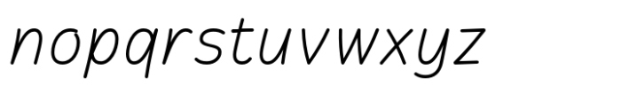 Anuban Extra Light Italic Font LOWERCASE