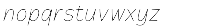 Anuban Thin Italic Font LOWERCASE