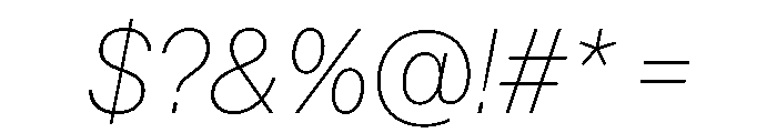 AnonGrotesk ThinIt Font OTHER CHARS