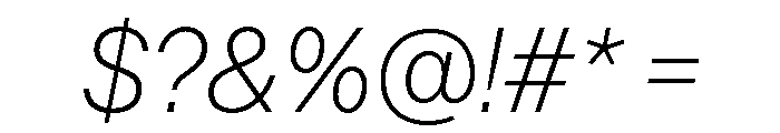 AnonGrotesk UltraLightIt Font OTHER CHARS