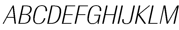 AntarcticaVAR CondensedExtraLightItalicContrast Instance Font UPPERCASE