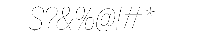 AntarcticaVAR CondensedHairlineItalic Instance Font OTHER CHARS