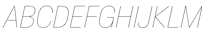 AntarcticaVAR CondensedHairlineItalicContrast Instance Font UPPERCASE