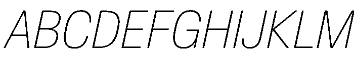 AntarcticaVAR CondensedThinItalic Instance Font UPPERCASE
