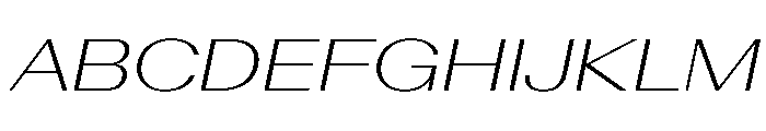 AntarcticaVAR ExpandedExtraLightItalicContrast Instance Font UPPERCASE
