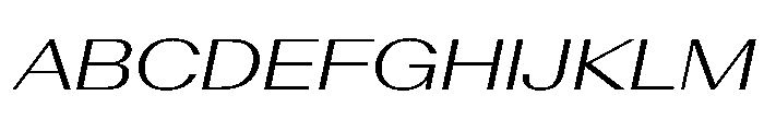 AntarcticaVAR ExpandedLightItalicContrast Instance Font UPPERCASE