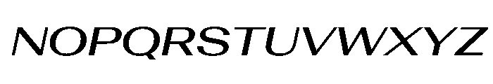 AntarcticaVAR ExpandedMediumItalicContrast Instance Font UPPERCASE