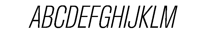 AntarcticaVAR ExtraCondensedExtraLightItalic Instance Font UPPERCASE