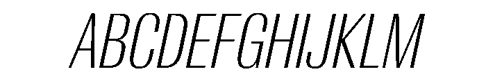 AntarcticaVAR ExtraCondensedExtraLightItalicContrast Instance Font UPPERCASE