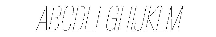 AntarcticaVAR ExtraCondensedHairlineItalic Instance Font UPPERCASE