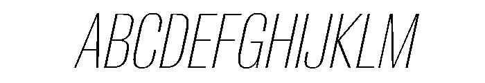 AntarcticaVAR ExtraCondensedThinItalicContrast Instance Font UPPERCASE