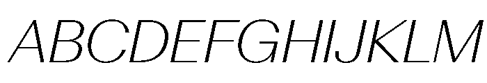 AntarcticaVAR ExtraLightItalicContrast Instance Font UPPERCASE