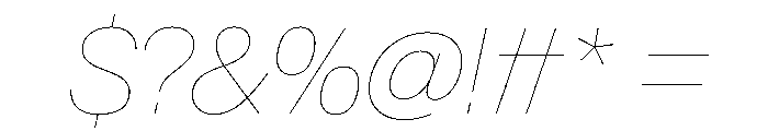 AntarcticaVAR HairlineItalic Instance Font OTHER CHARS