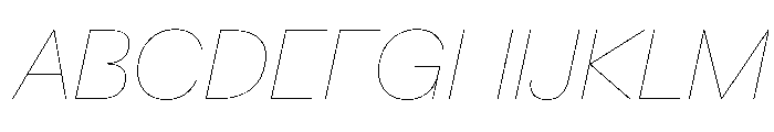 AntarcticaVAR HairlineItalic Instance Font UPPERCASE