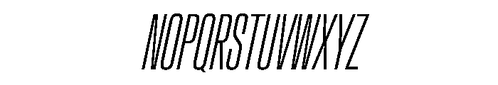 AntarcticaVAR UltraCondensedExtraLightItalic Instance Font UPPERCASE