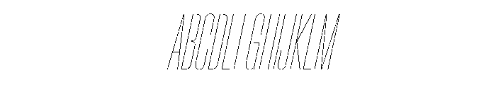 AntarcticaVAR UltraCondensedHairlineItalicContrast Instance Font UPPERCASE