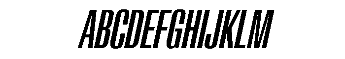 AntarcticaVAR UltraCondensedMediumItalicContrast Instance Font UPPERCASE