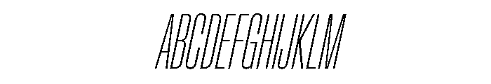 AntarcticaVAR UltraCondensedThinItalic Instance Font UPPERCASE