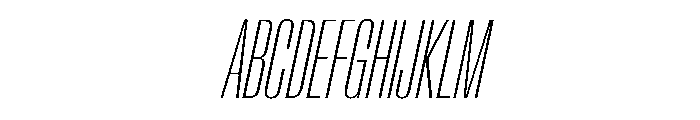 AntarcticaVAR UltraCondensedThinItalicContrast Instance Font UPPERCASE