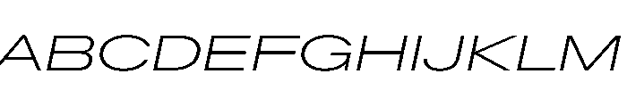 AntarcticaVAR UltraExpandedExtraLightItalic Instance Font UPPERCASE