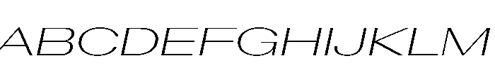AntarcticaVAR UltraExpandedExtraLightItalicContrast Instance Font UPPERCASE