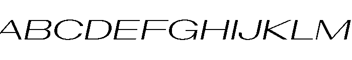 AntarcticaVAR UltraExpandedLightItalicContrast Instance Font UPPERCASE
