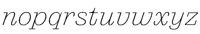 Antique No. 6 Thin Italic Font LOWERCASE