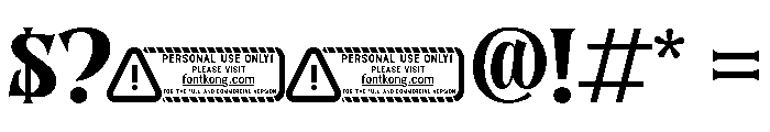 Aosta PERSONAL USE ONLY! Font OTHER CHARS
