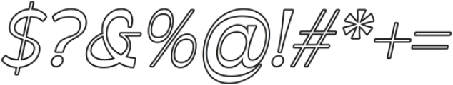 Apagah Reverse Italic Outline otf (400) Font OTHER CHARS