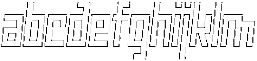 Apollon Outline Italic otf (400) Font LOWERCASE