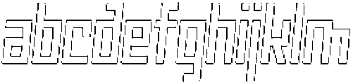Apollon Rounded Outline Italic otf (400) Font LOWERCASE