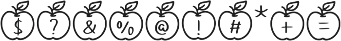 Apple Fruit Regular otf (400) Font OTHER CHARS