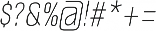 ApronSoft Condensed Thin Italic otf (100) Font OTHER CHARS