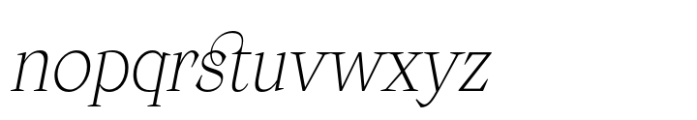 Apoc Normal Hairline Italic Font LOWERCASE