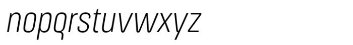 ApronNext Condensed Extra Light Italic Font LOWERCASE