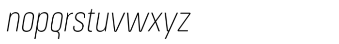ApronNext Condensed Thin Italic Font LOWERCASE