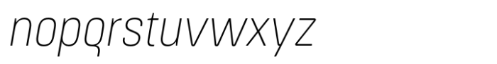 ApronNext Narrow Thin Italic Font LOWERCASE