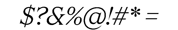 Apris RegularItalic Font OTHER CHARS