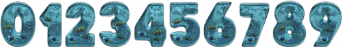 Aqua 3D Fish Regular otf (400) Font OTHER CHARS