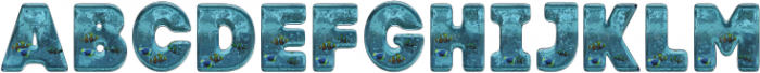 Aqua 3D Fish Regular otf (400) Font UPPERCASE