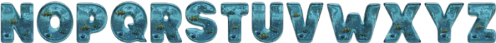 Aqua 3D Fish Regular otf (400) Font UPPERCASE