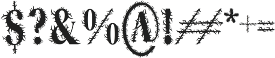 Aquarius Thorny Regular otf (400) Font OTHER CHARS