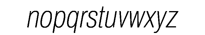 Archivo Condensed Thin Italic Font LOWERCASE