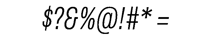 Archivo ExtraCondensed ExtraLight Italic Font OTHER CHARS