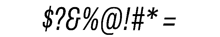 Archivo ExtraCondensed Light Italic Font OTHER CHARS