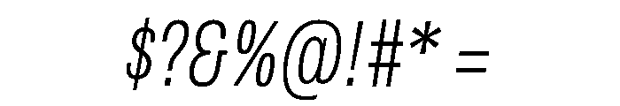 Archivo ExtraCondensed Thin Italic Font OTHER CHARS