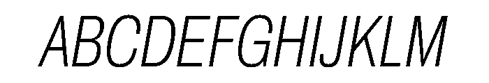 Archivo ExtraCondensed Thin Italic Font UPPERCASE