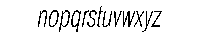 Archivo ExtraCondensed Thin Italic Font LOWERCASE